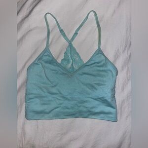 lace blue crop top